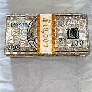 Rhinestone money clutch